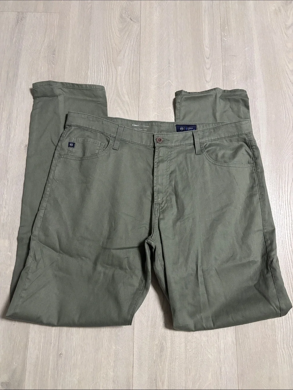 🔥BUNDLESALE Mens 38/34 Ag Adriano Goldschmied Olive Green Chinos Khaki Pants